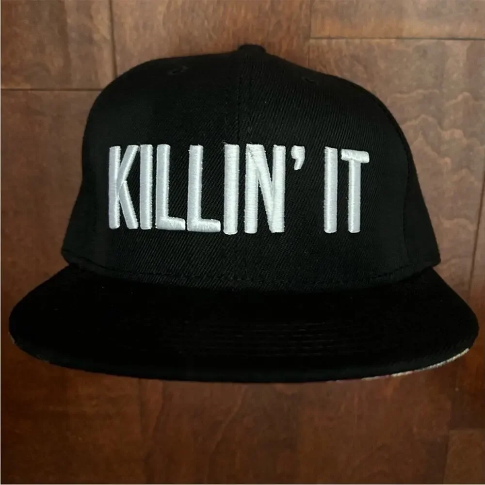 Jeffree Star Black Baseball Cap with White 'KILLIN' IT' Embroidery, NWOT